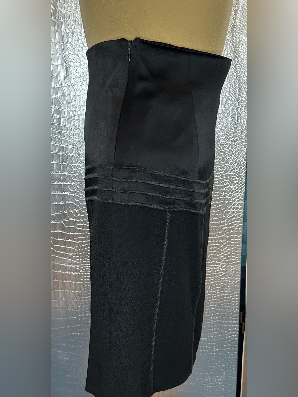Cheap and Chic by Moschino Vintage Black Mini Skirt with Decorative Paneling - Picture 2 of 7